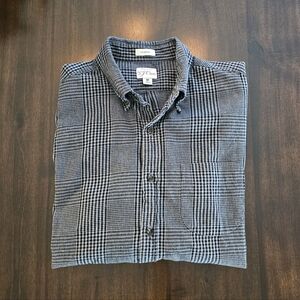 J. Crew Brushed Cotton Glen Plaid Shirt  Size Medium